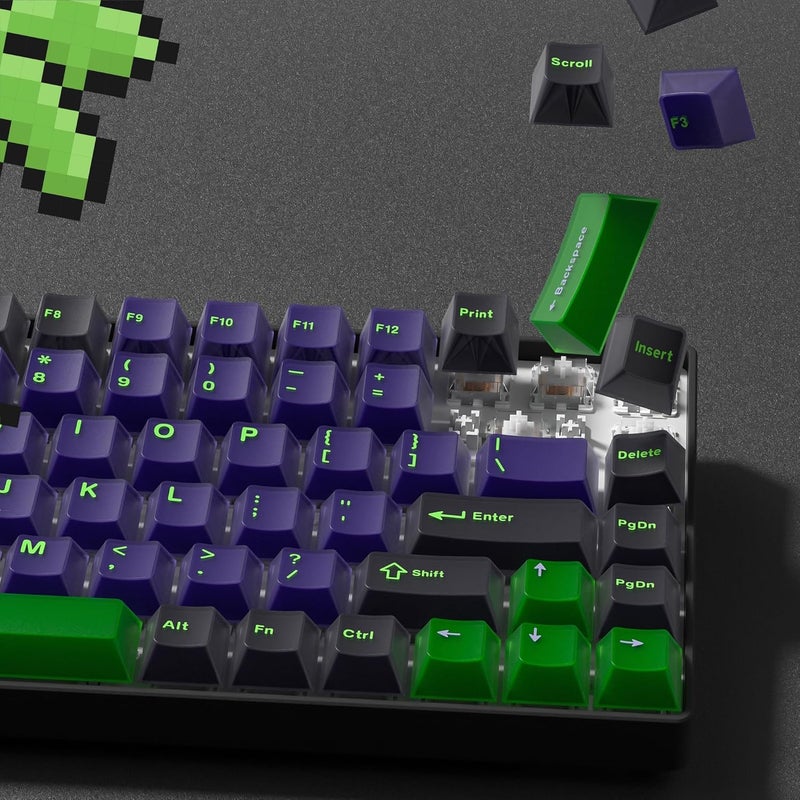 Womier PBT Jelly Keycaps Purple, Custom Keyboard Keycaps 60 75 100 Percent, Translucent Key caps 127 Keys, Cherry Profile for 61/68/84/87/98/100 Cherry Gateron MX Mechanical Gaming Keyboards - Image 1